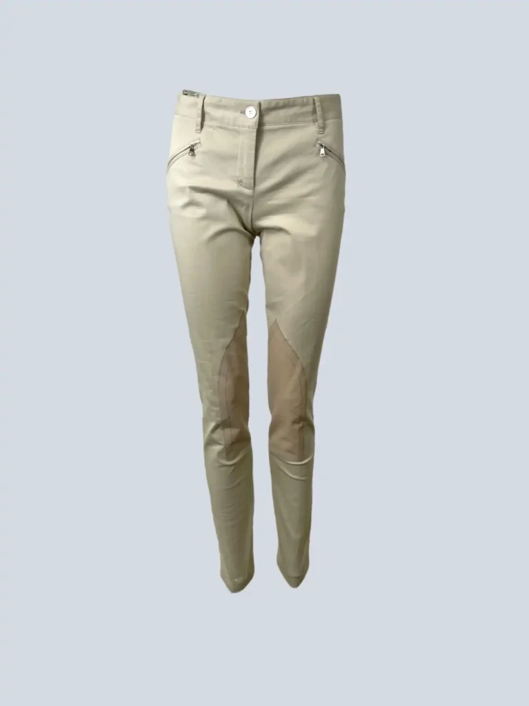 Pantaloni in cotone e pelle, 38.