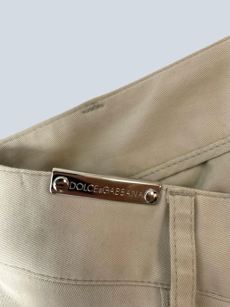 Pantaloni in cotone e pelle, 38., foto 7 di 9