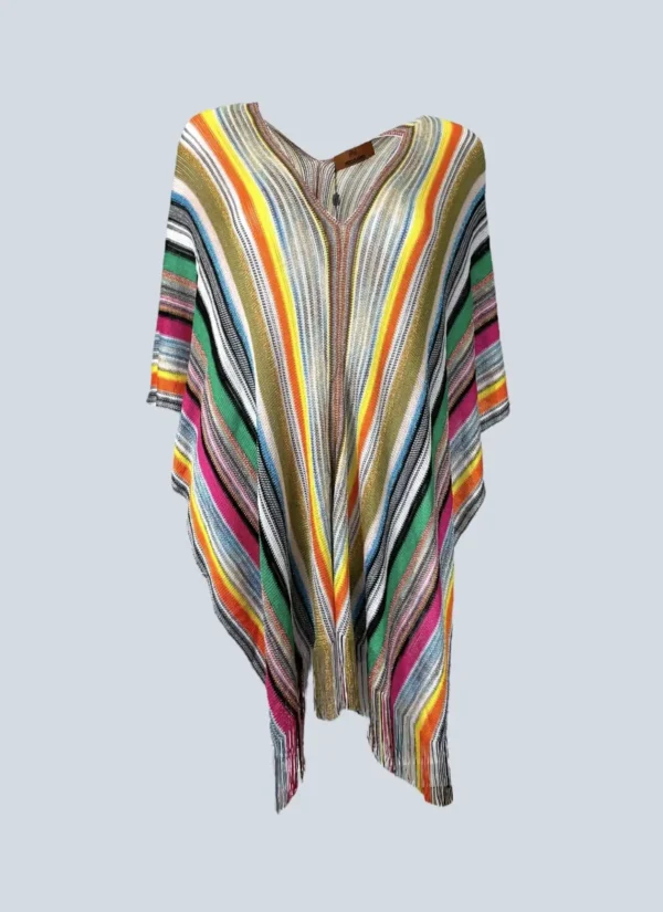 <b>Missoni</b><br> poncho copricostume a righe, UN.