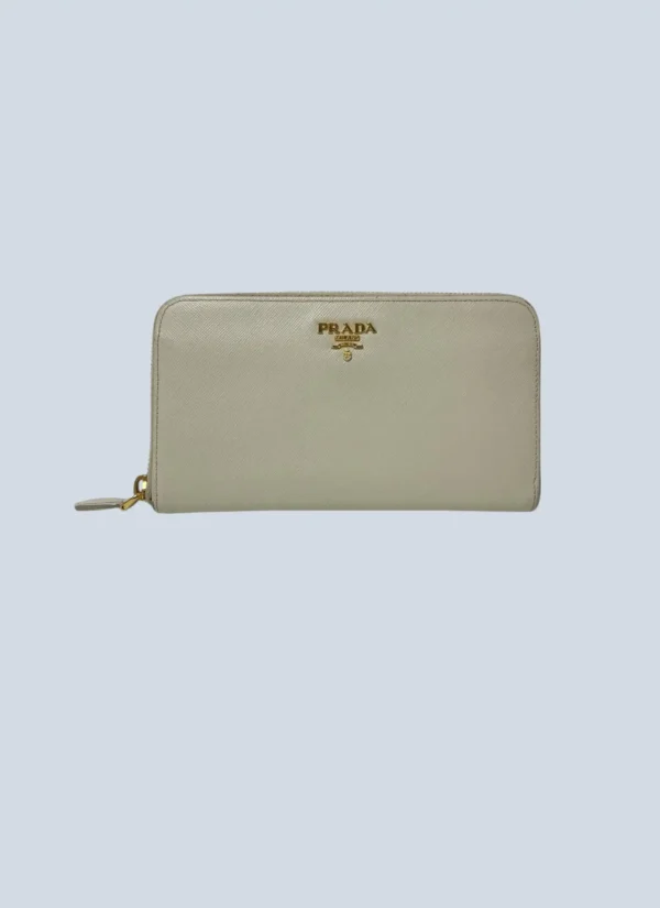 <b>Prada</b><br> portafoglio Zip Around in pelle Saffiano.