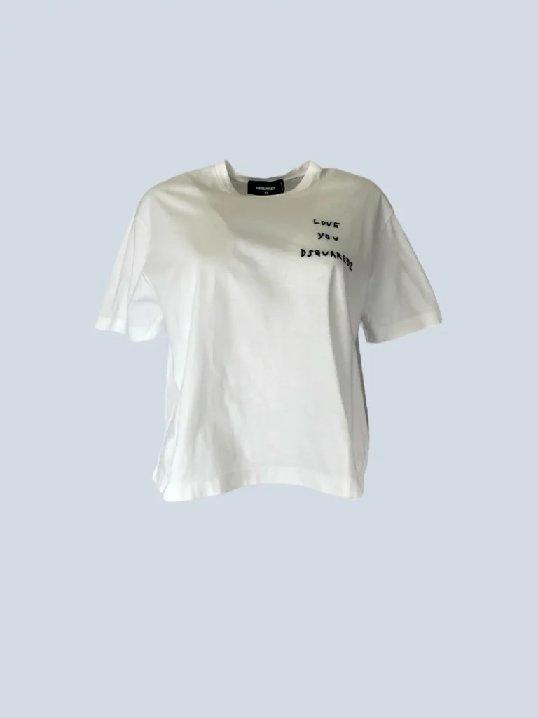 T-shirt in cotone con ricamo, XS.