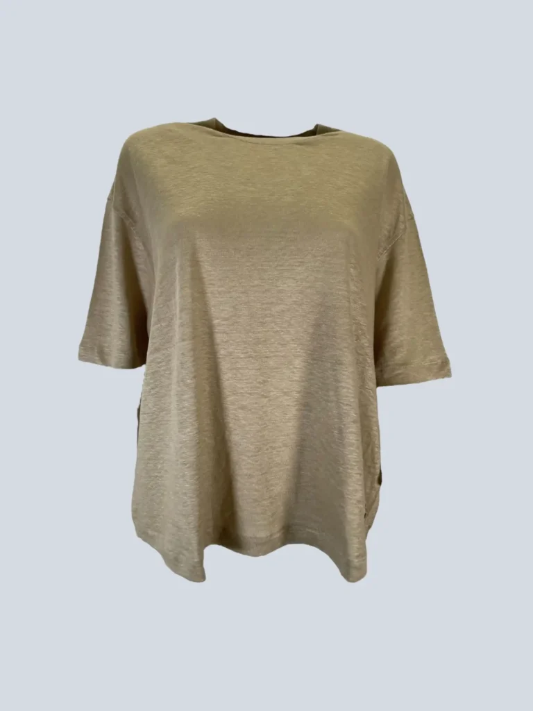 T-shirt in lino e seta, L.