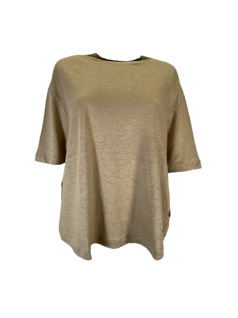 T-shirt in lino e seta.
