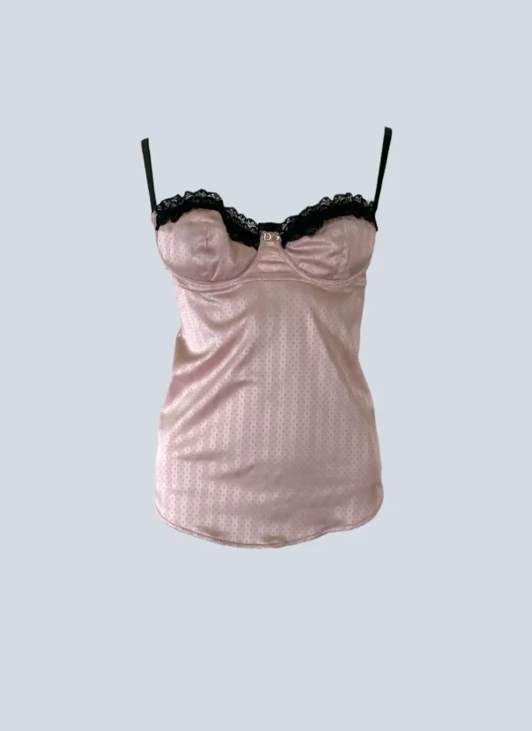 <b>Dolce&Gabbana</b><br> top con logo e pizzo, 2.