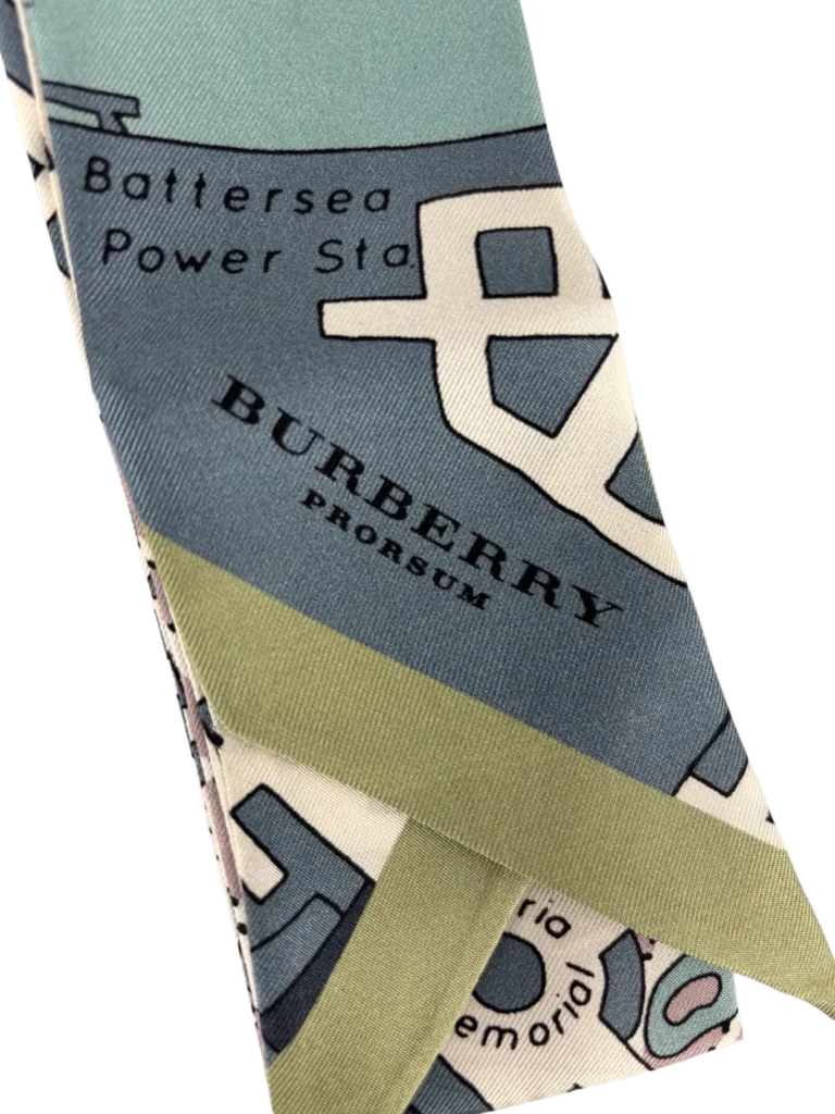 Foulard bandeau in seta stampa mappa., foto 4 di 4