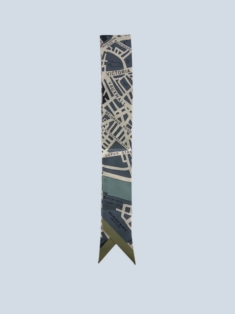 Foulard bandeau in seta stampa mappa., foto 2 di 4