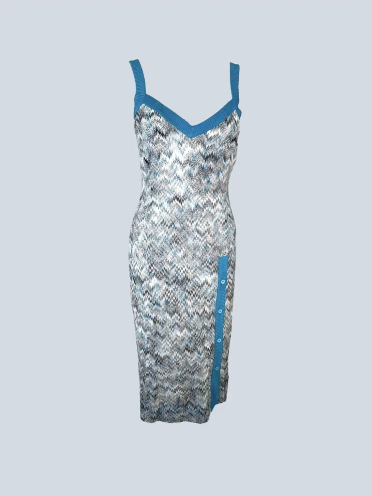Abito midi Zig Zag con bottoni, 40.