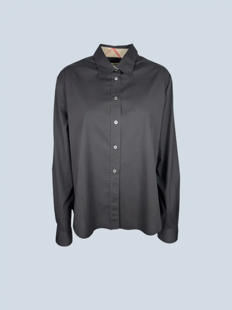 Camicia in cotone con bordi Check, S.