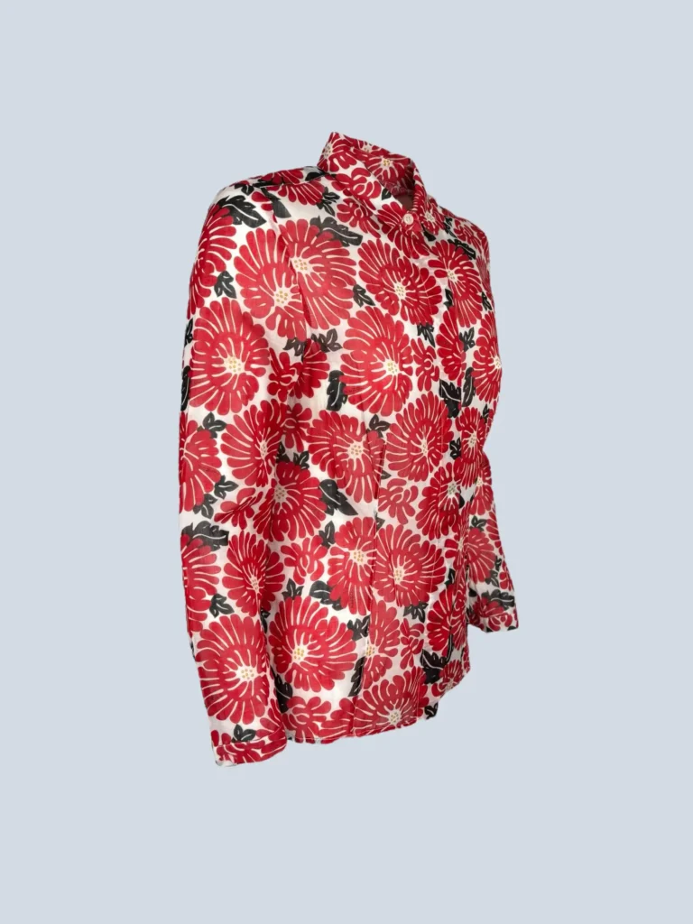 Camicia in cotone con stampa floreale, 40., foto 2 di 7