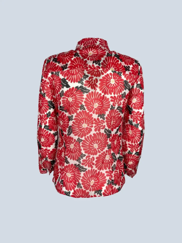 Camicia in cotone con stampa floreale, 40., foto 4 di 7