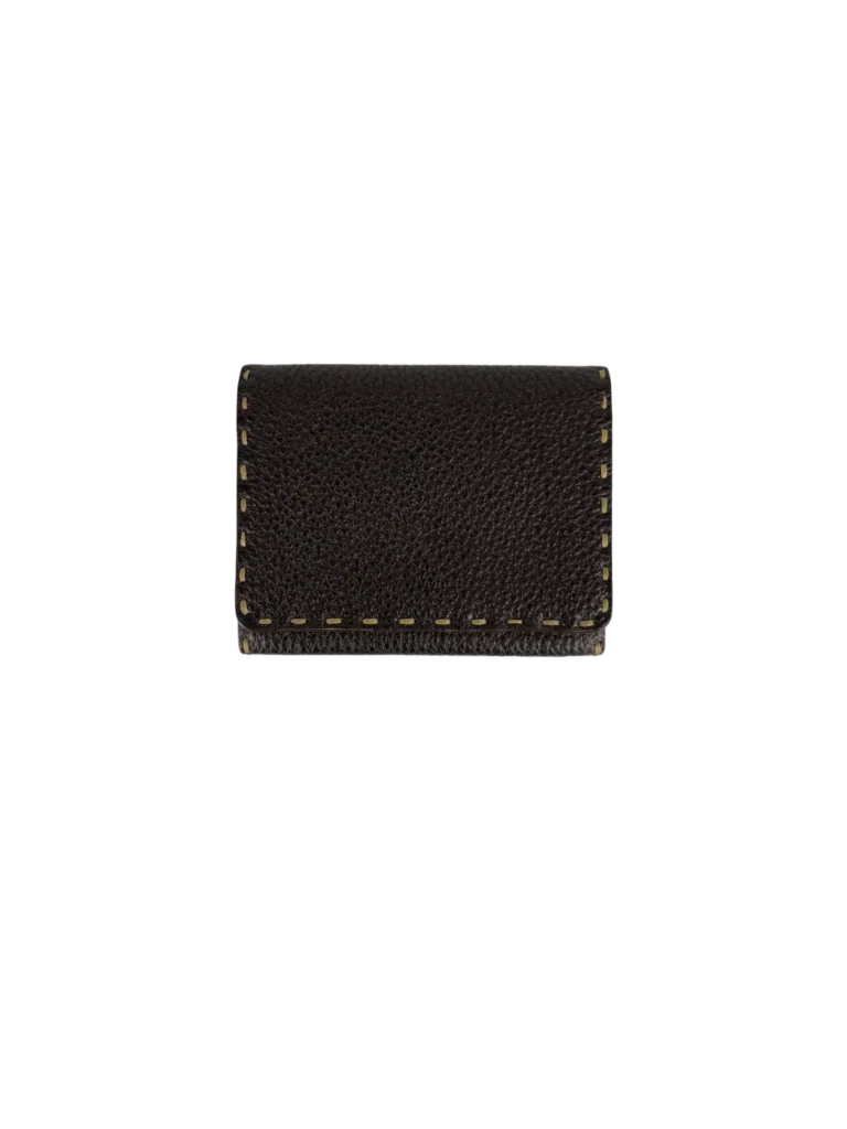 Selleria leather wallet with stitching.