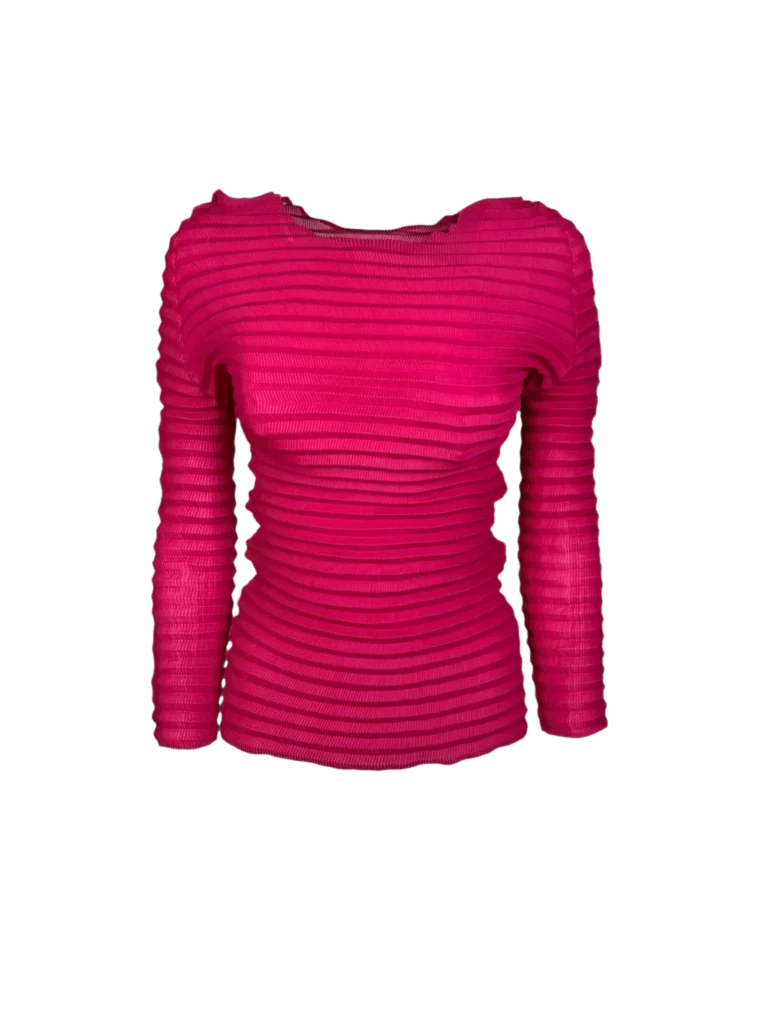 Pleated long-sleeved top, 2.