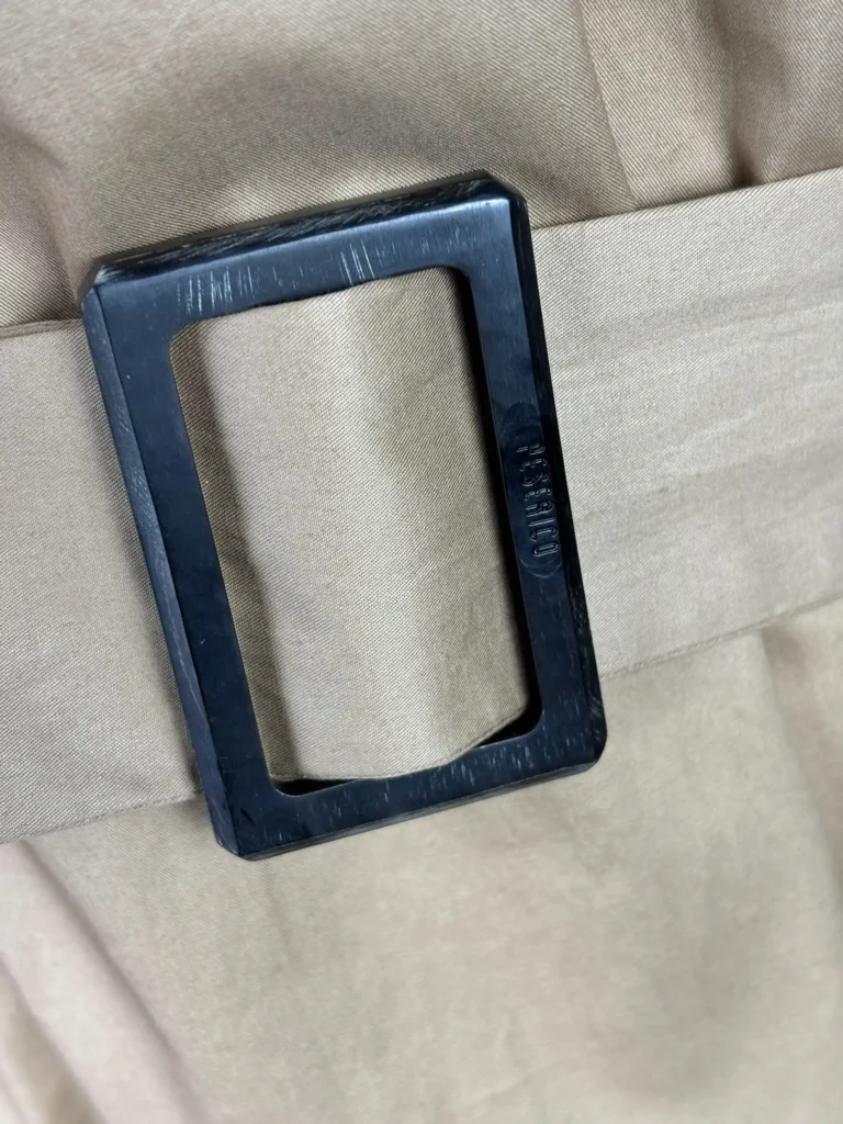 Abito midi in cotone con cintura, L., foto 4 di 6