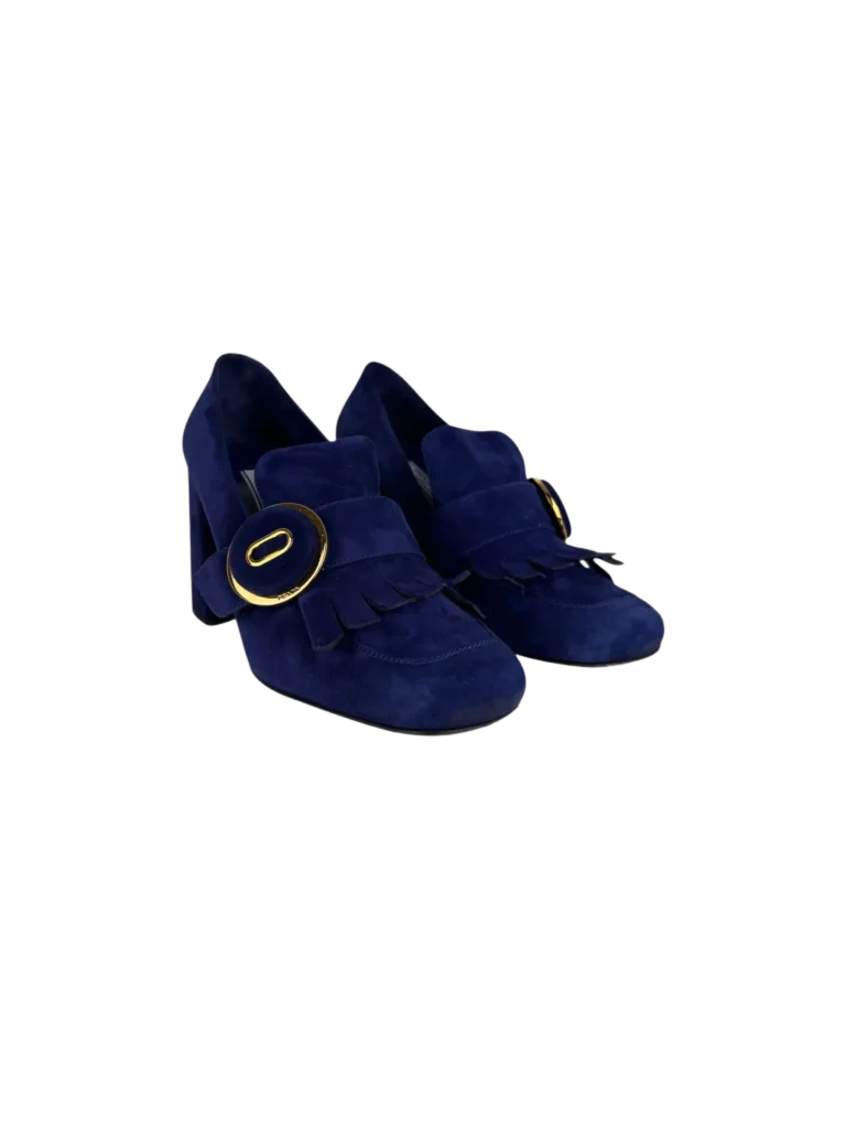 Mocassini con tacco in suede., foto 2 di 8