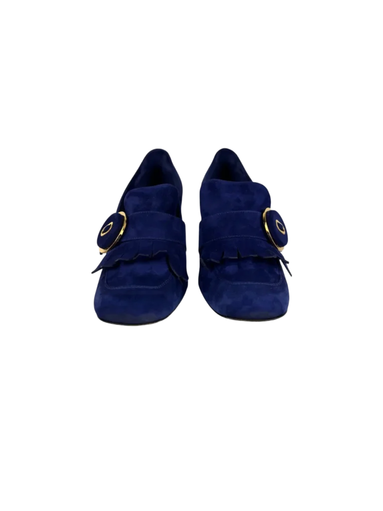 Mocassini con tacco in suede., foto 3 di 8