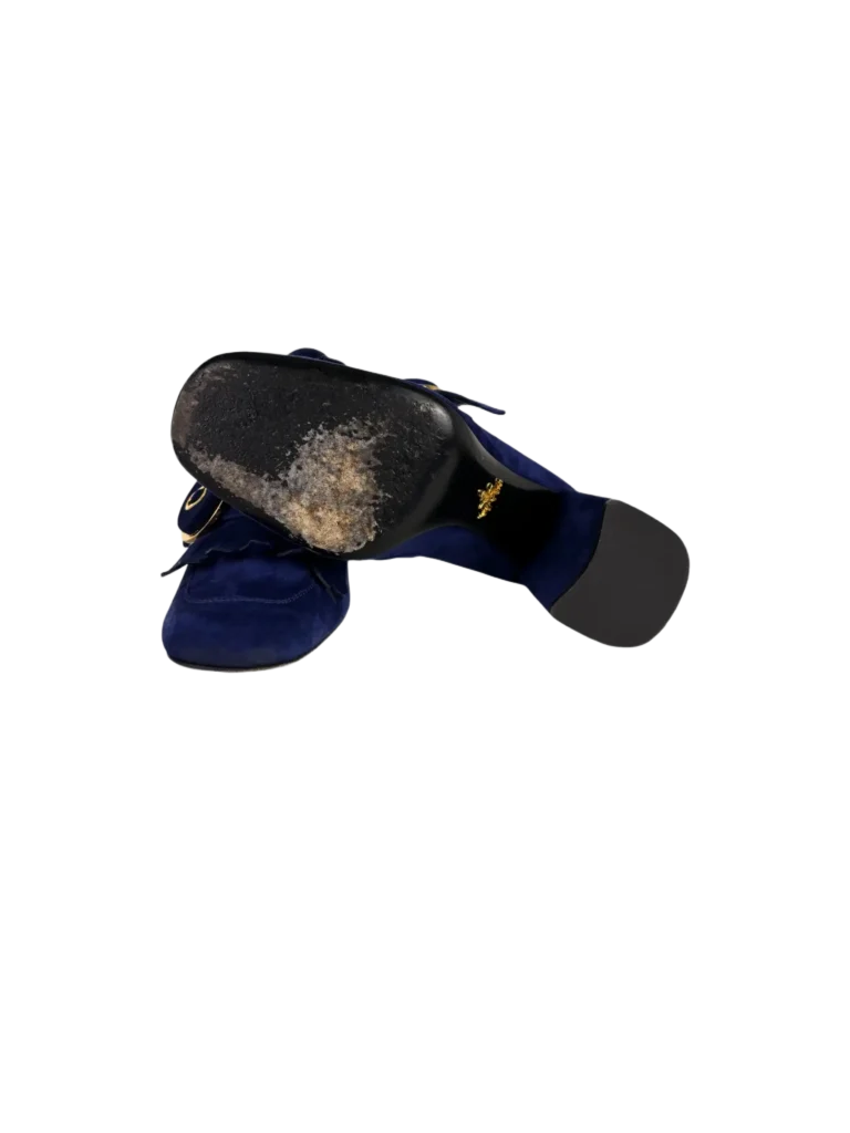 Mocassini con tacco in suede., foto 5 di 8