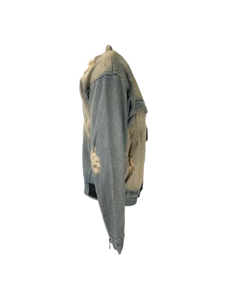 Giacca in denim distressed, M., foto 3 di 6