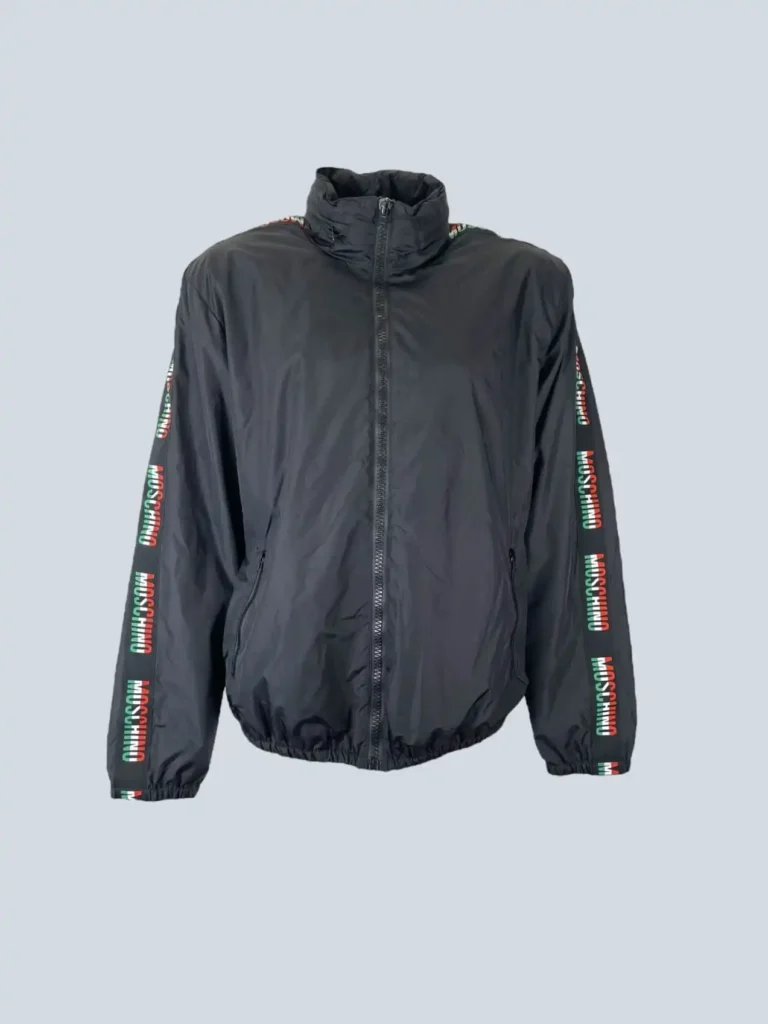 Couture, giacca in nylon con bande logo, 50.