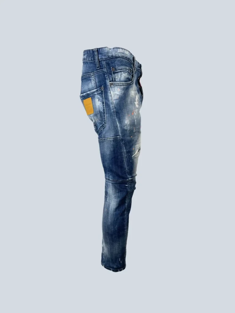 Pantaloni in denim con schizzi di vernice, 46., foto 2 di 6