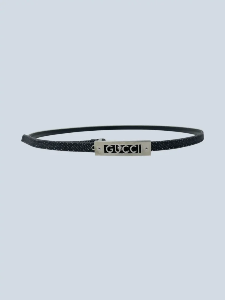 Cintura 1 cm in denim con logo, 75.
