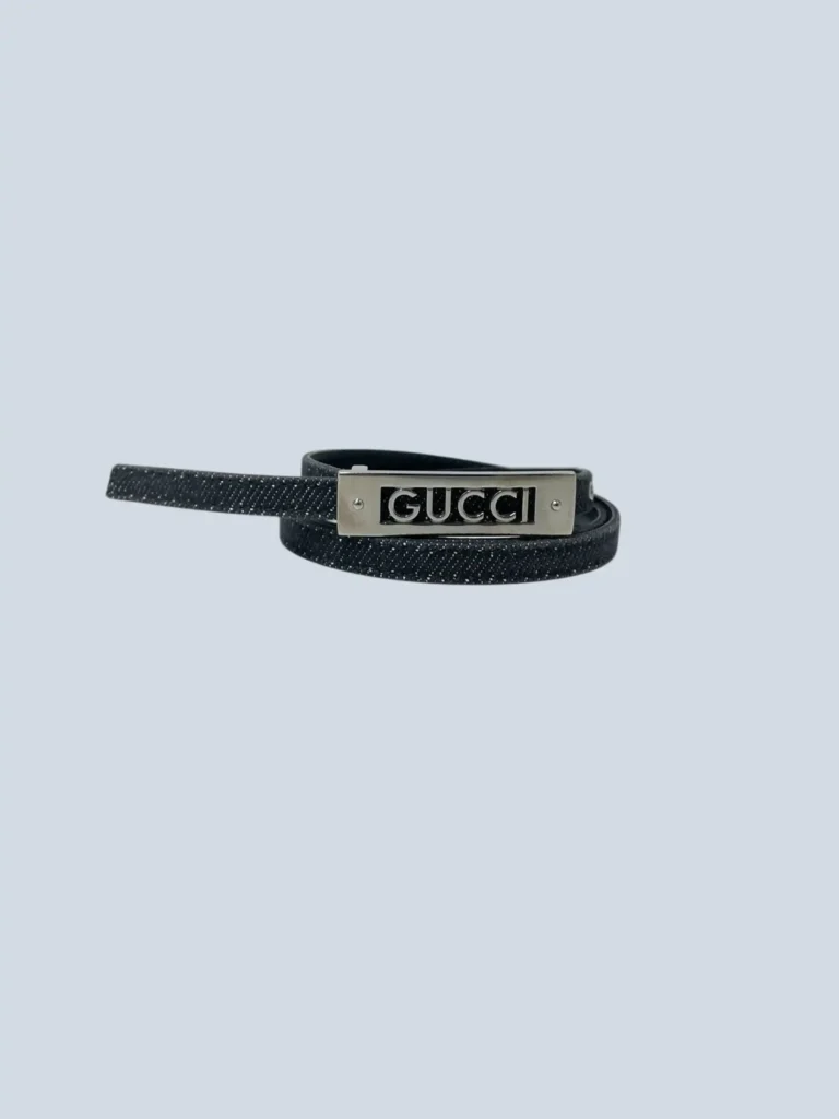 Cintura 1 cm in denim con logo, 75., foto 2 di 3