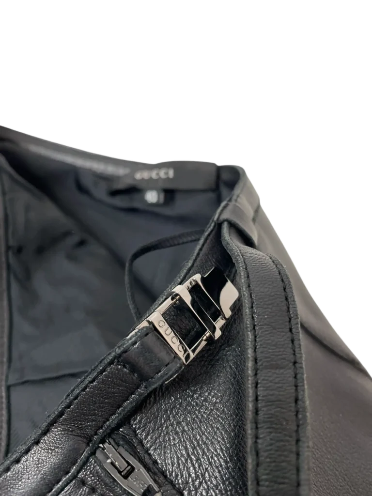 Gonna midi in pelle con tasche a zip., foto 7 di 9