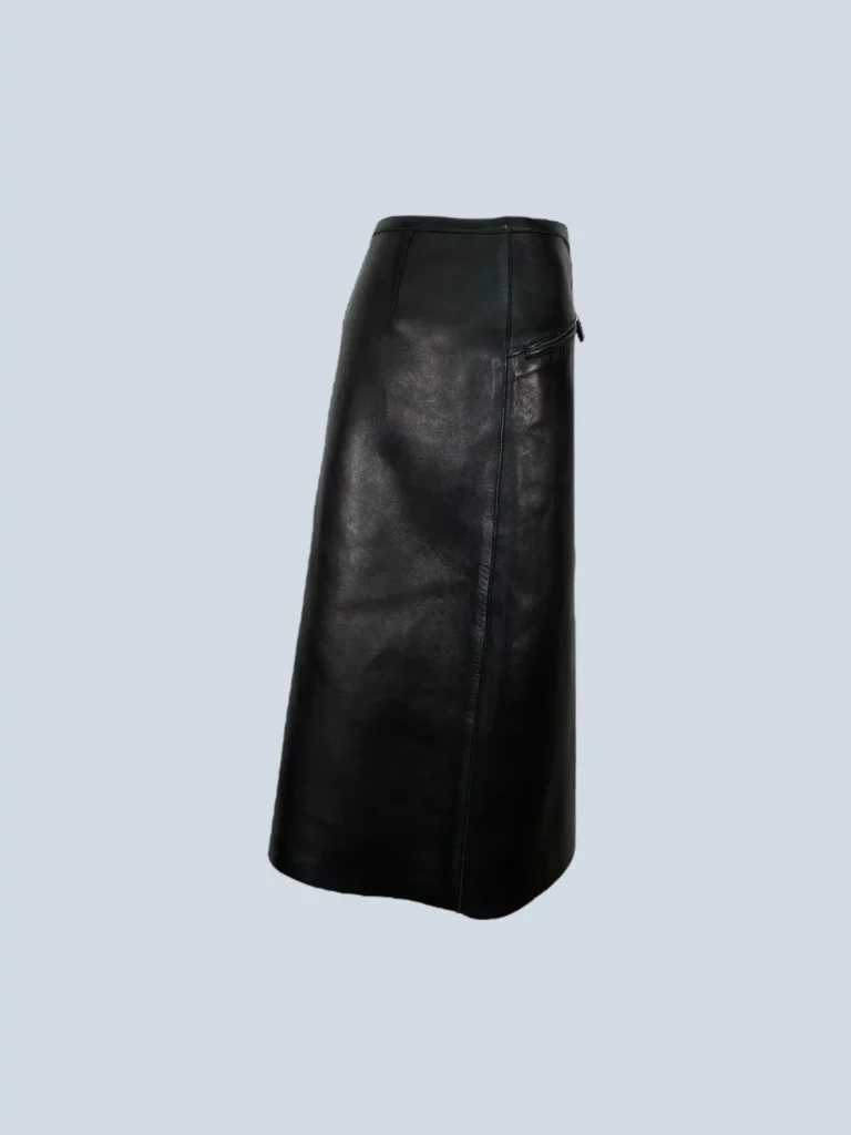 Leather midi skirt with zip pockets, 40., photo 2 of 9