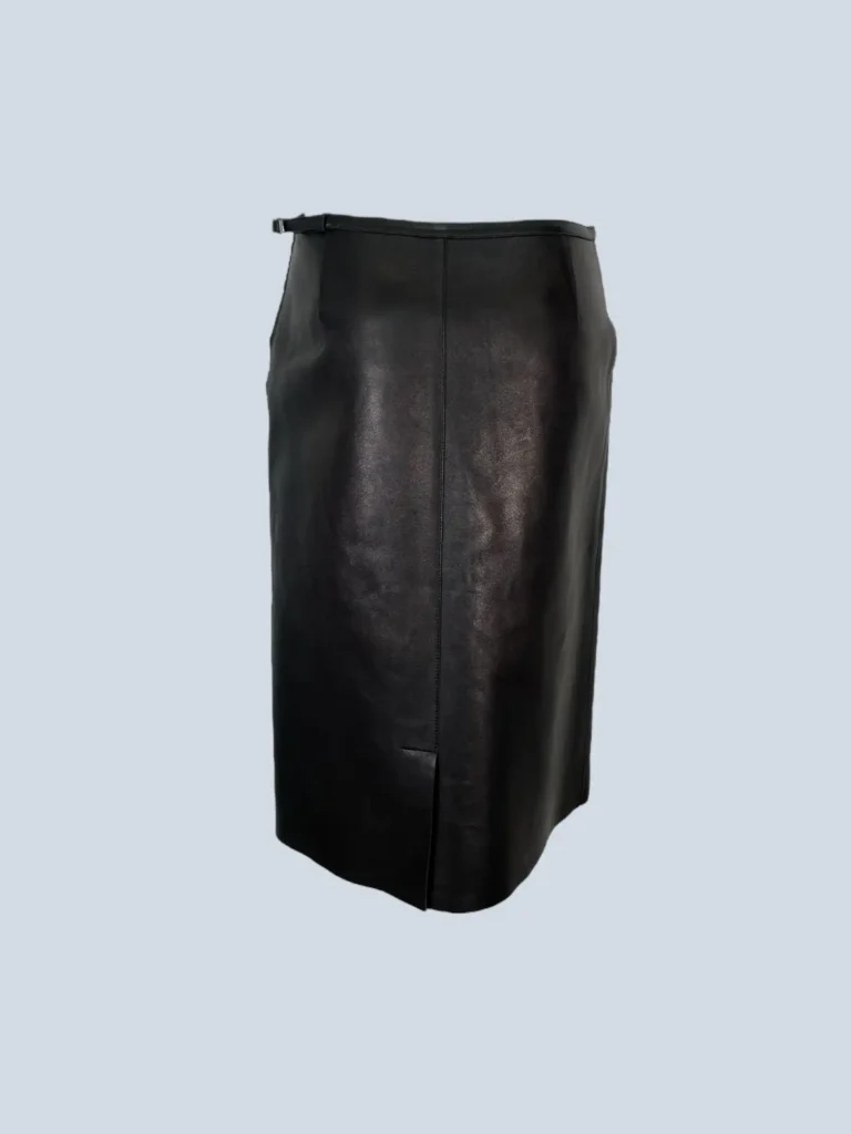 Leather midi skirt with zip pockets, 40., photo 3 of 9