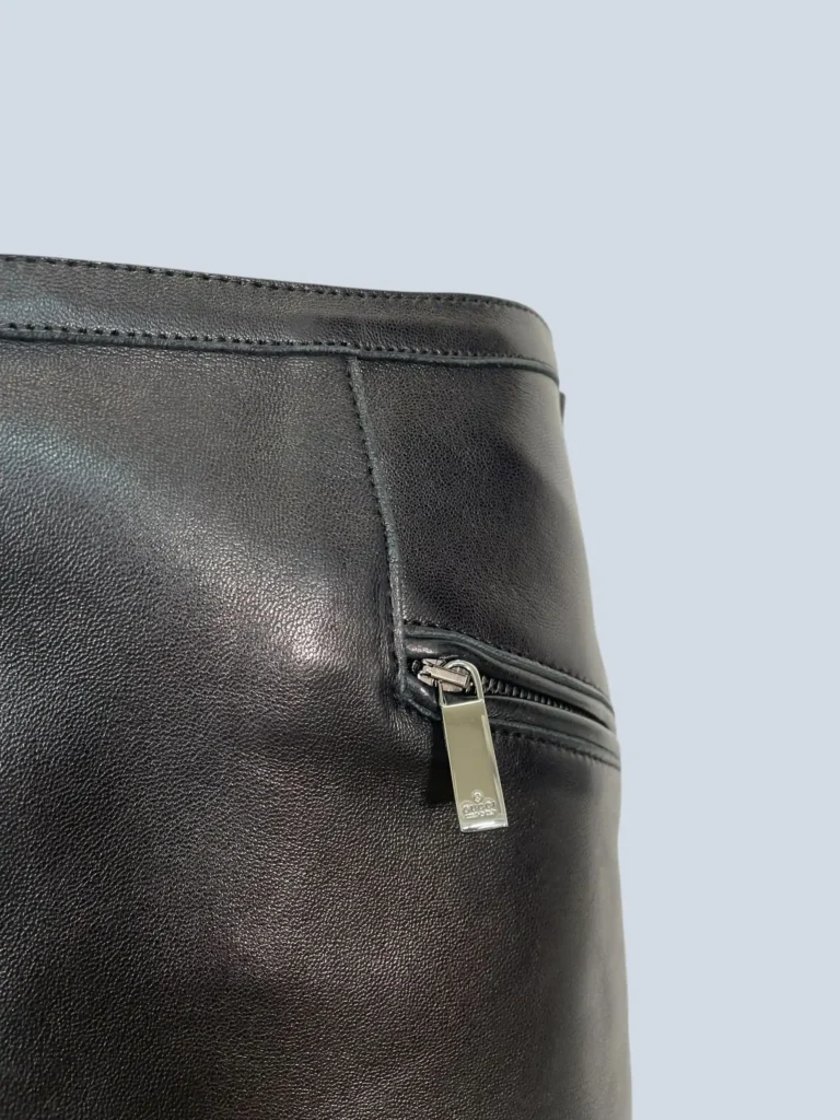 Leather midi skirt with zip pockets, 40., photo 4 of 9