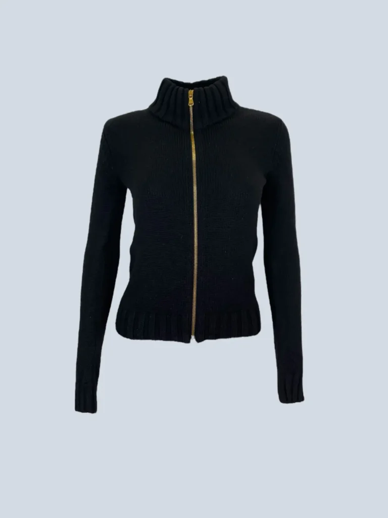 Wool zip-up sweater, 38.