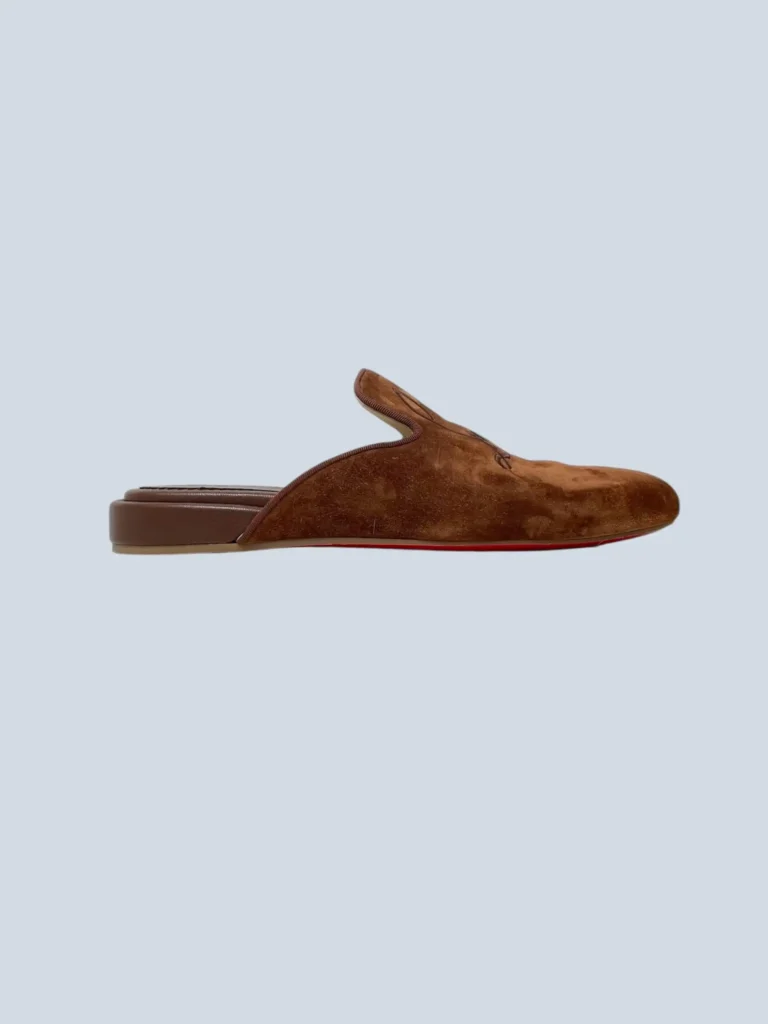 Slippers Navy Coolito in suede e pelle, 37,5.