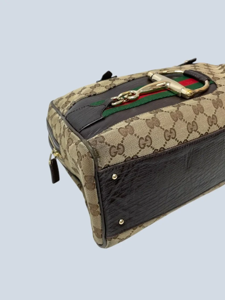 Hasler Horsebit Monogram canvas and leather shoulder bag, photo 11 of 12