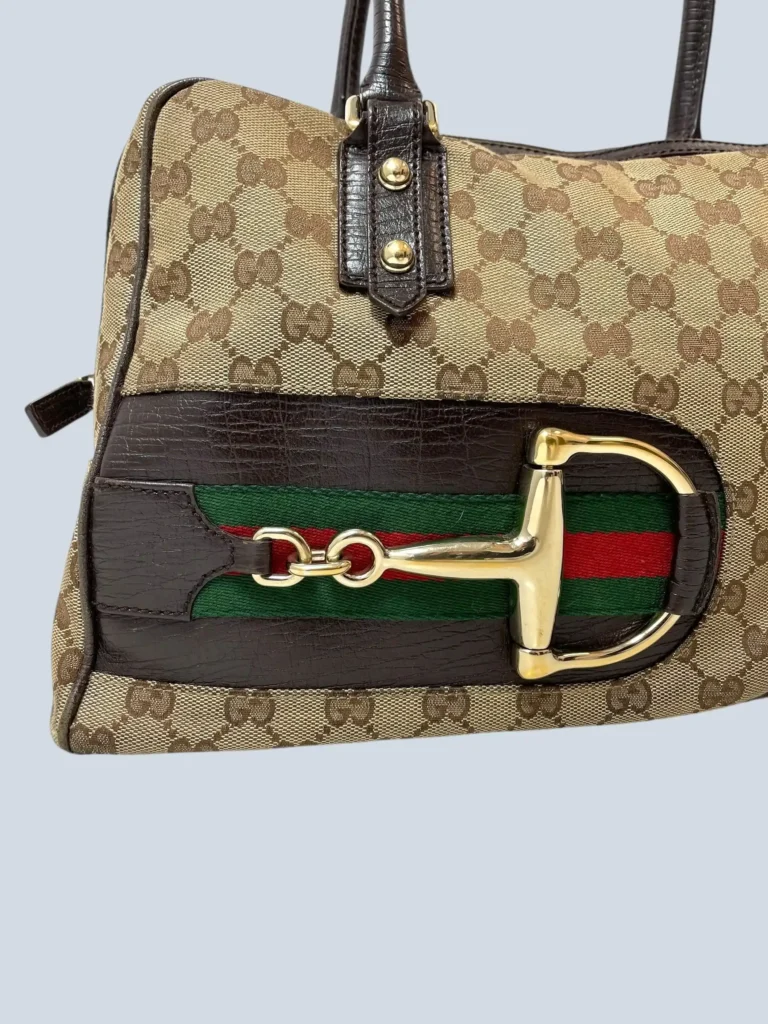 Hasler Horsebit Monogram canvas and leather shoulder bag, photo 9 of 12