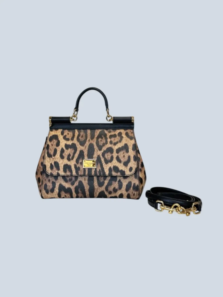 Borsa a tracolla Sicily Medium in pelle animalier.