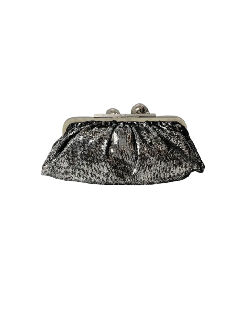 Clutch con paillettes e chiusura Teschi metallo., foto 4 di 12