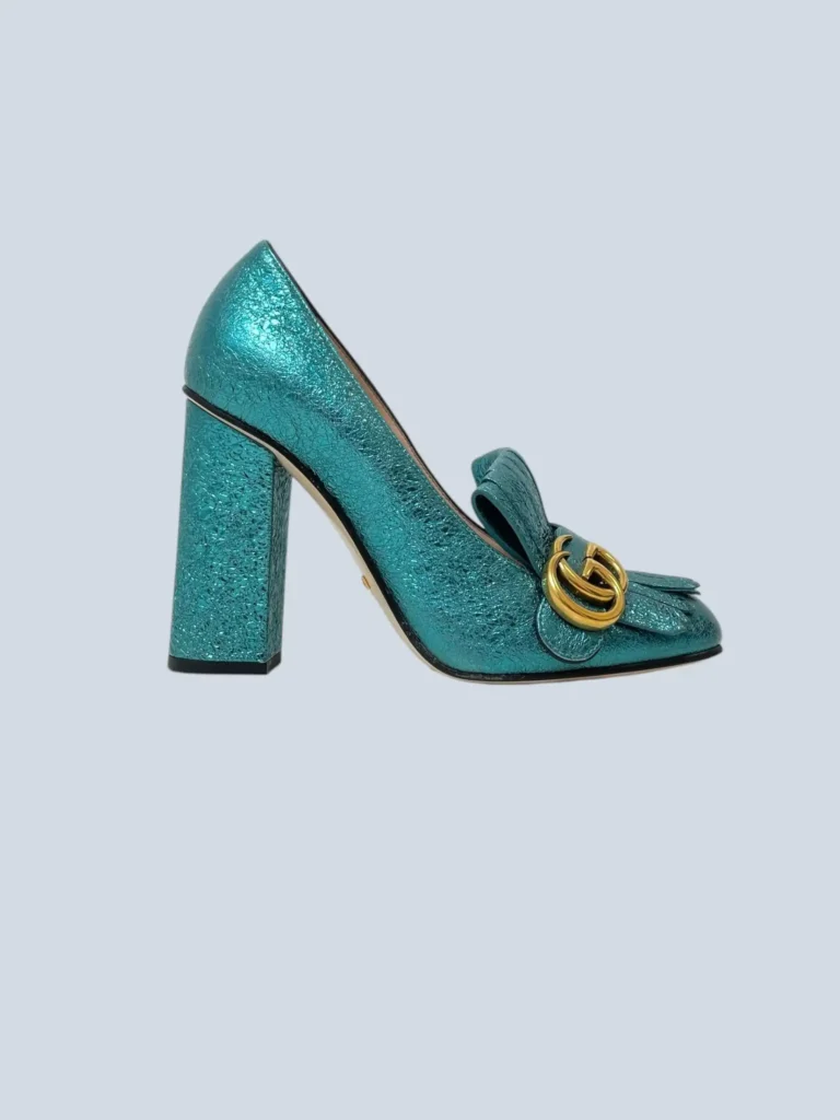 Décolleté Marmont in pelle metallizzata, 37,5.
