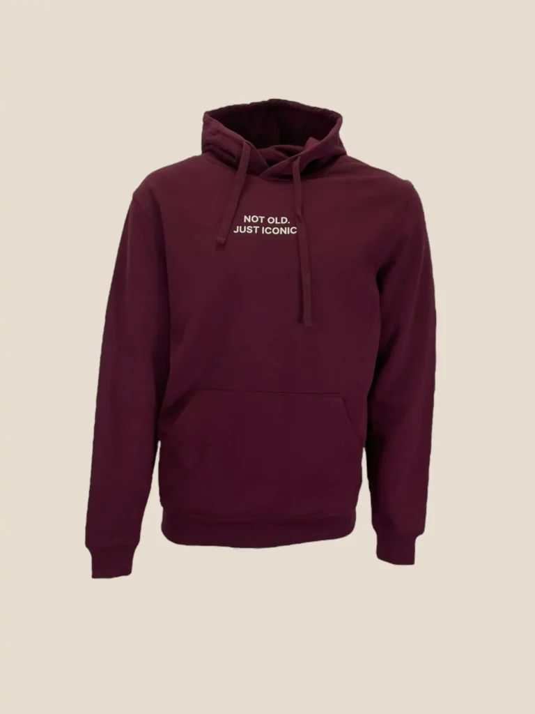 Felpa con cappuccio in cotone burgundy.