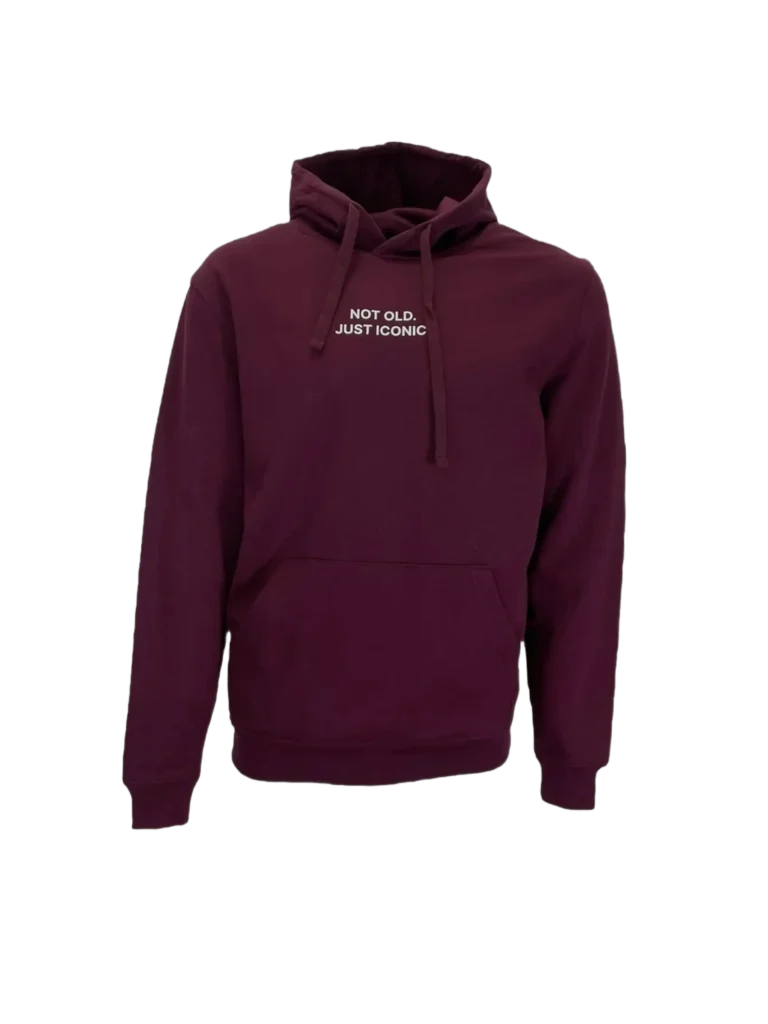 Felpa con cappuccio in cotone burgundy.