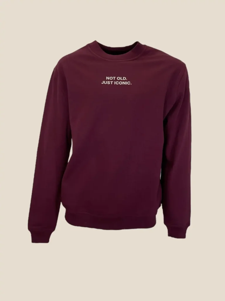 Felpa girocollo in cotone burgundy., foto 2 di 6