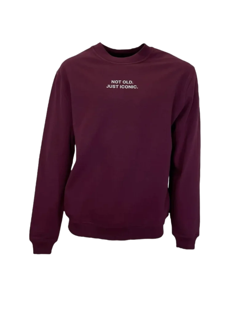 Felpa girocollo in cotone burgundy., foto 2 di 6