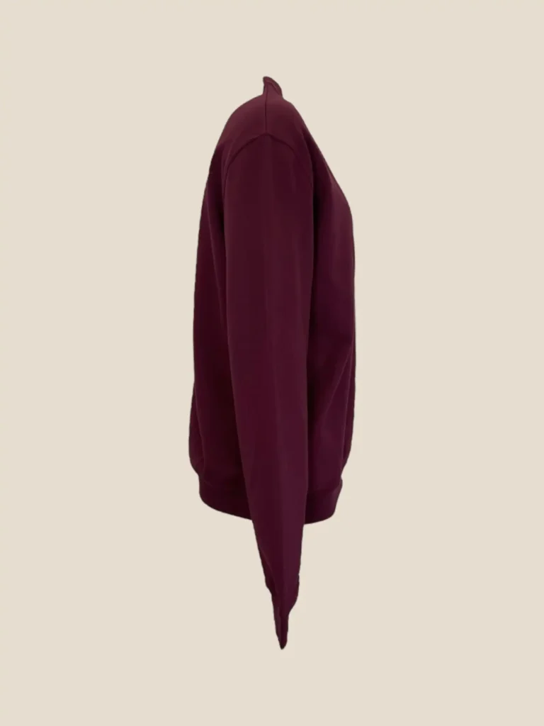 Felpa girocollo in cotone burgundy., foto 3 di 6