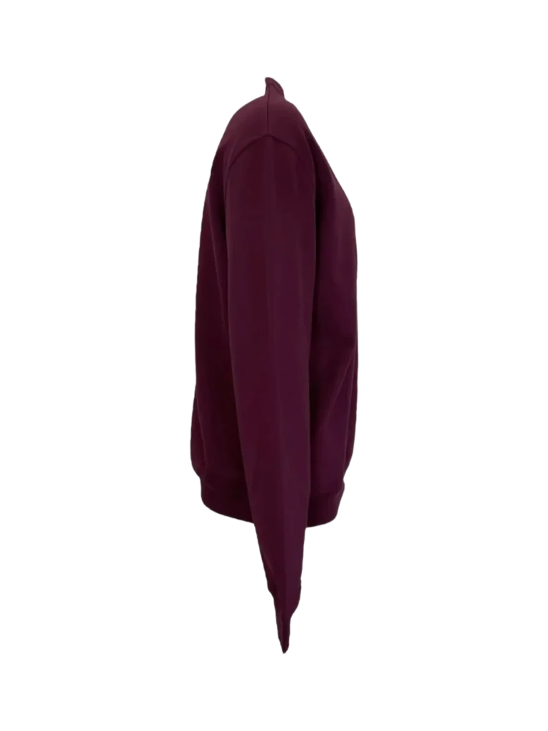 Felpa girocollo in cotone burgundy., foto 3 di 6