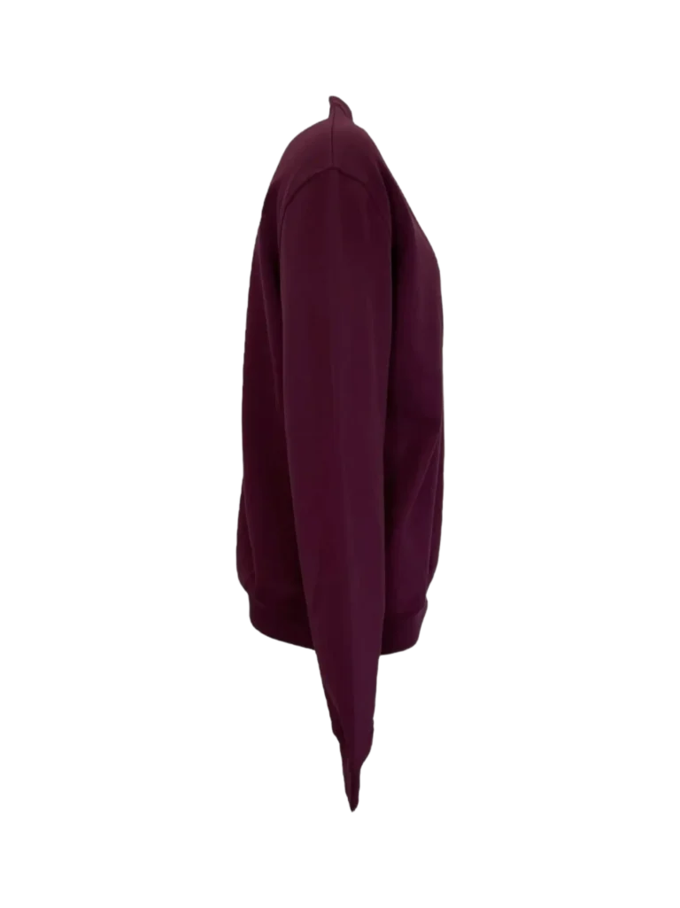 Felpa girocollo in cotone burgundy., foto 3 di 6