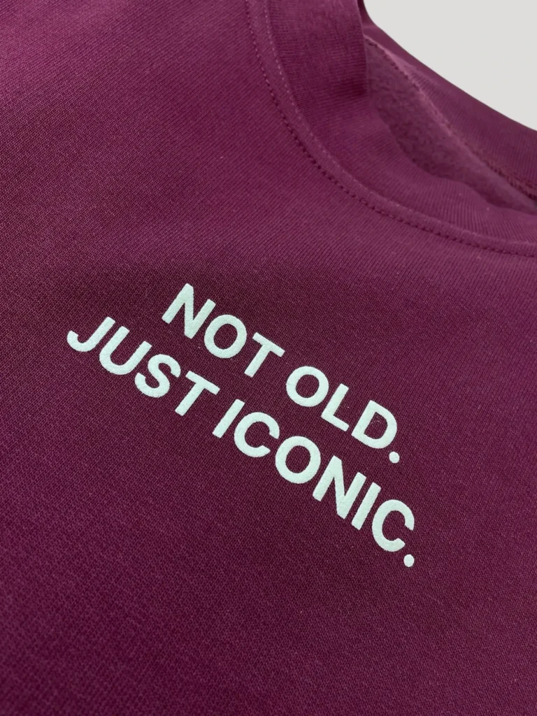 Felpa girocollo in cotone burgundy., foto 5 di 6