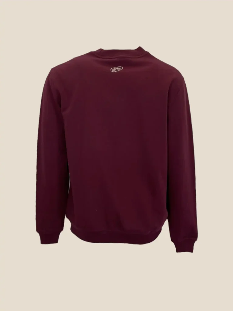 Felpa girocollo in cotone burgundy., foto 4 di 6