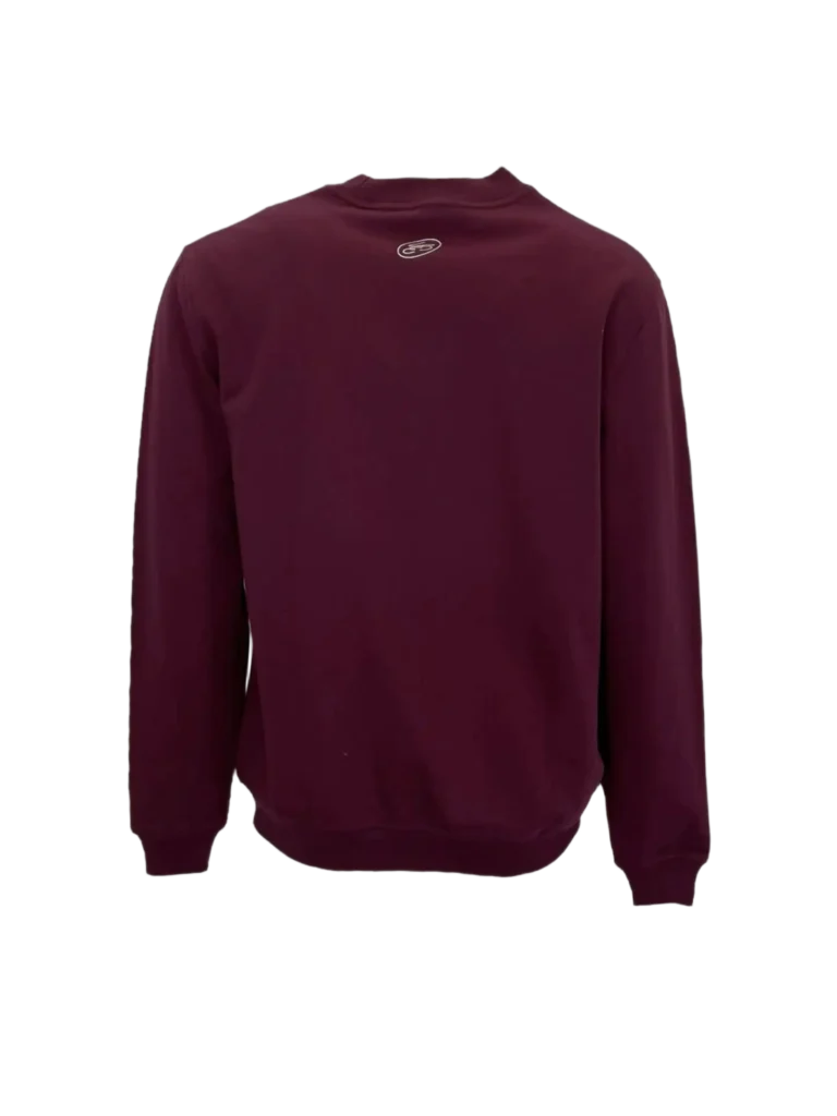 Felpa girocollo in cotone burgundy., foto 4 di 6