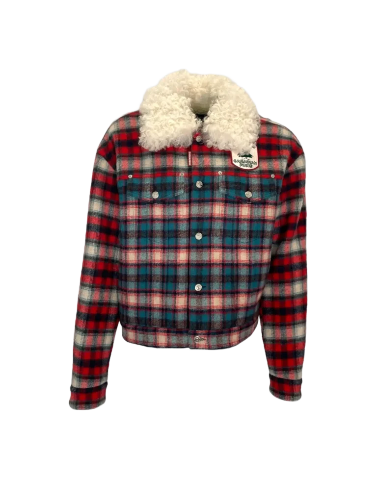 Check wool jacket, 48.