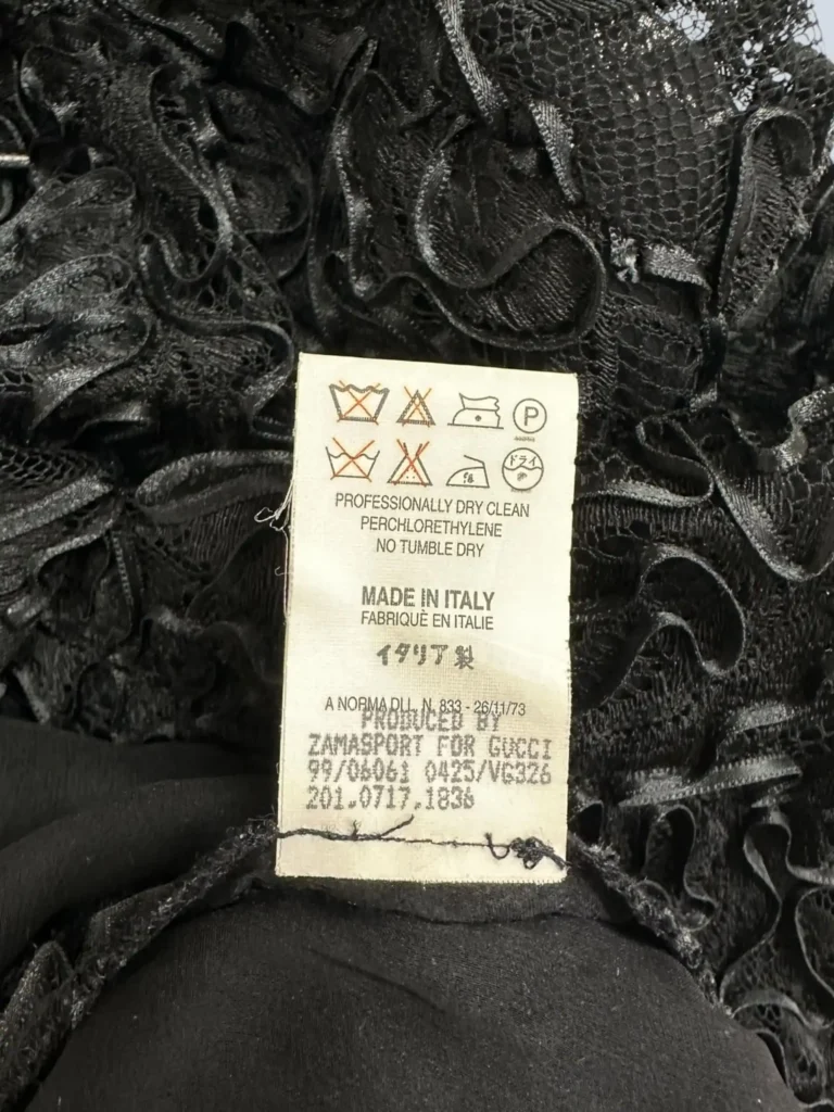 By Tom Ford, pantaloni a zampa in pizzo con inserti in pelle, 40., foto 9 di 11