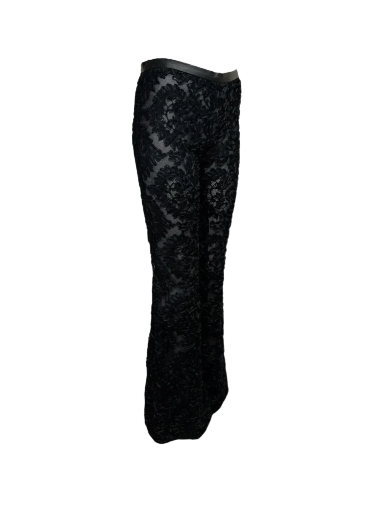 By Tom Ford, lace flared trousers with leather inserts., photo 2 of 11