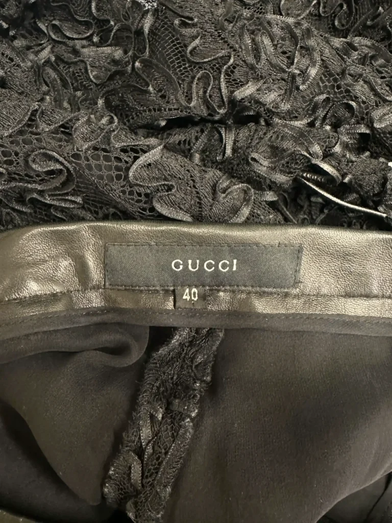 By Tom Ford, lace flared trousers with leather inserts., photo 10 of 11